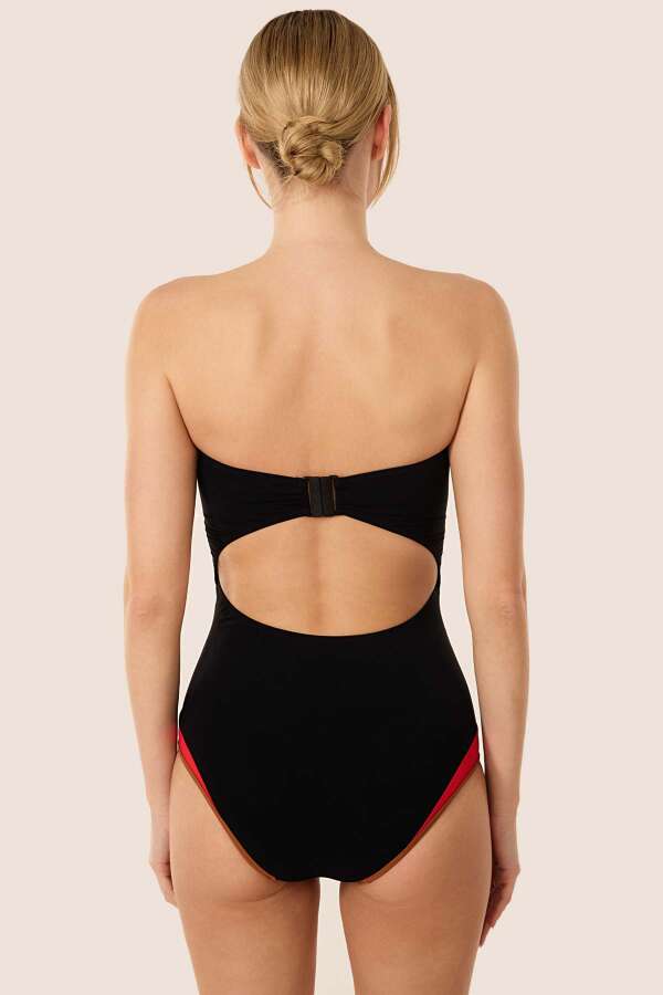 Ayyıldız 3028 Siyah Straplez Mayo - 2