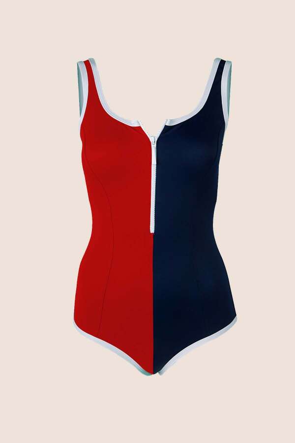 Ayyıldız 3030 Kırmızı Fermuarlı Mayo - 4