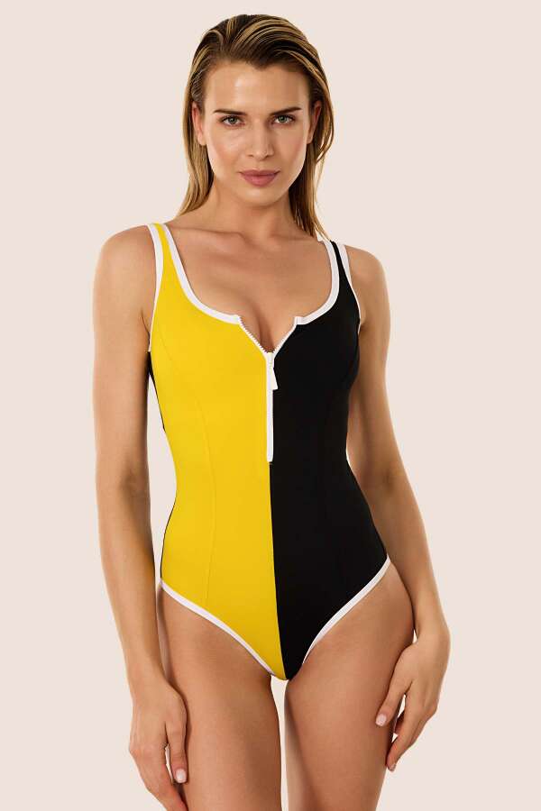 Ayyıldız 3030 Sarı Fermuarlı Mayo - 1