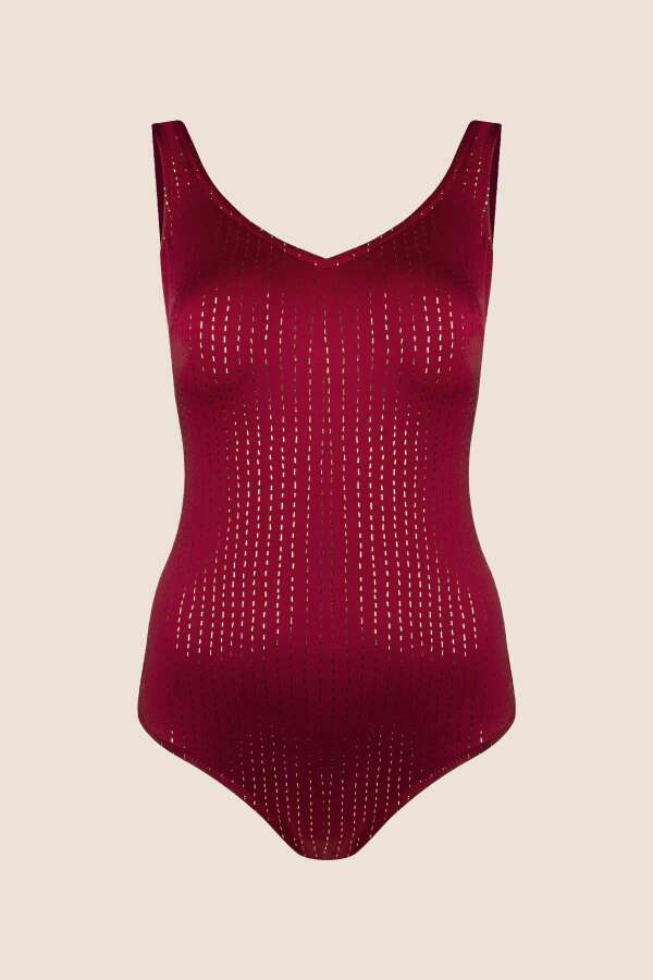 Ayyıldız 3108 Bordo Simli Mayo - 4