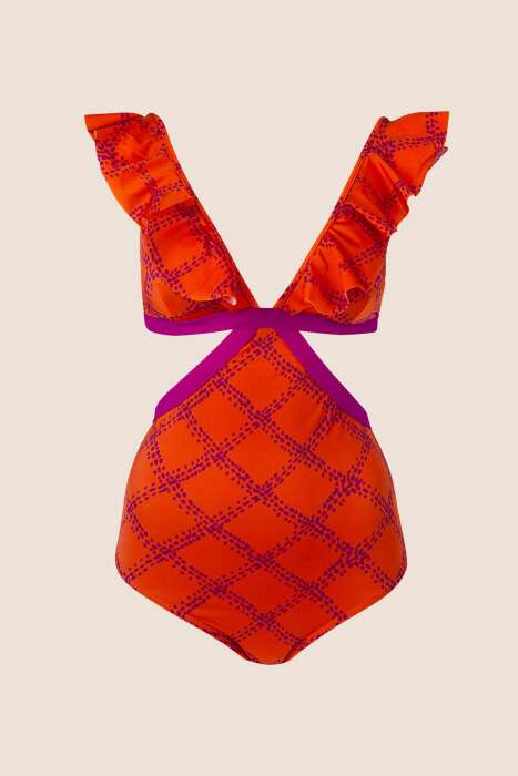 Ayyıldız 3114 Turuncu Fırfırlı Mayokini - 4