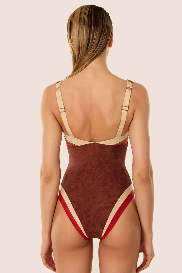 Ayyıldız 4337 Kahverengi Nakışlı Mayo - 2