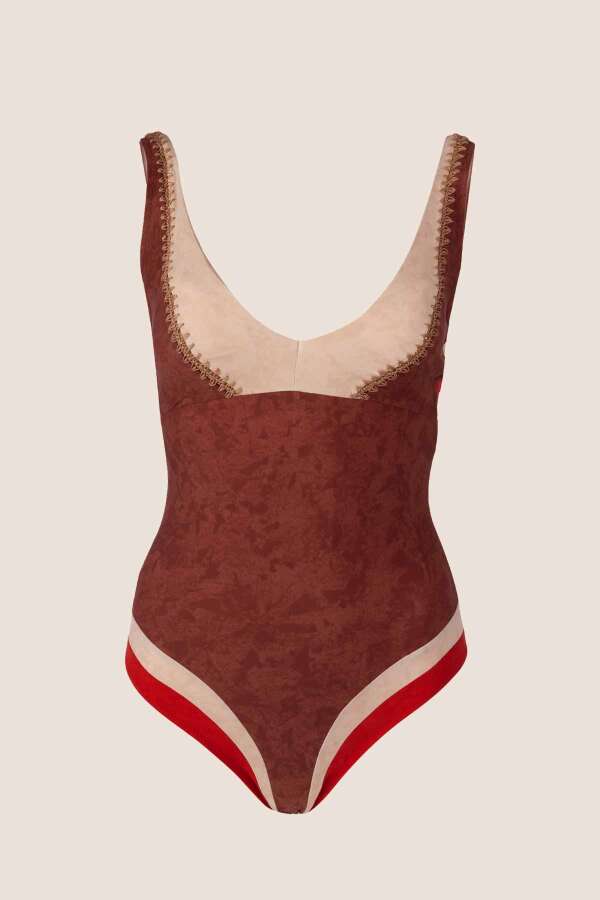 Ayyıldız 4337 Kahverengi Nakışlı Mayo - 4