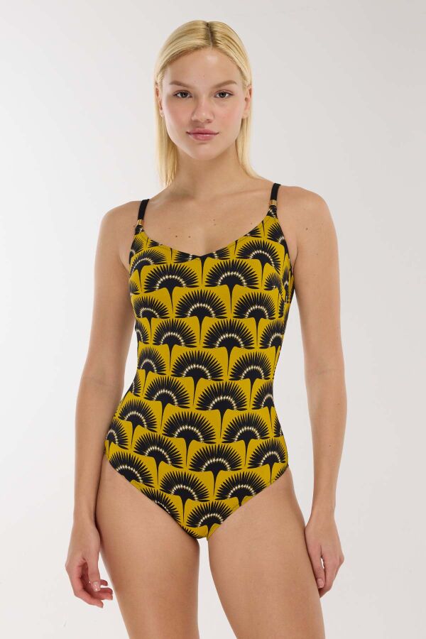 Ayyıldız 3149 Sarı Desenli Toparlayıcı Mayo - 1