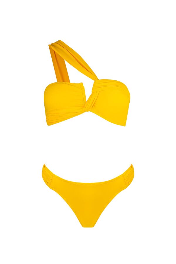 Ayyıldız 3400 Sarı Tek Omuz Bikini Takımı - 4