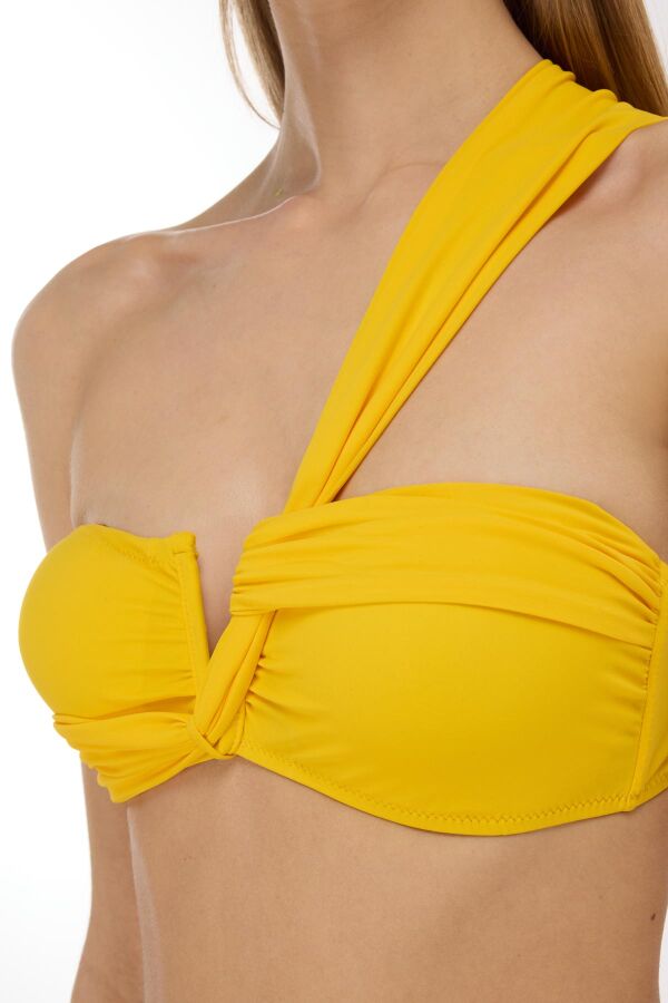 Ayyıldız 3400 Sarı Tek Omuz Bikini Takımı - 2