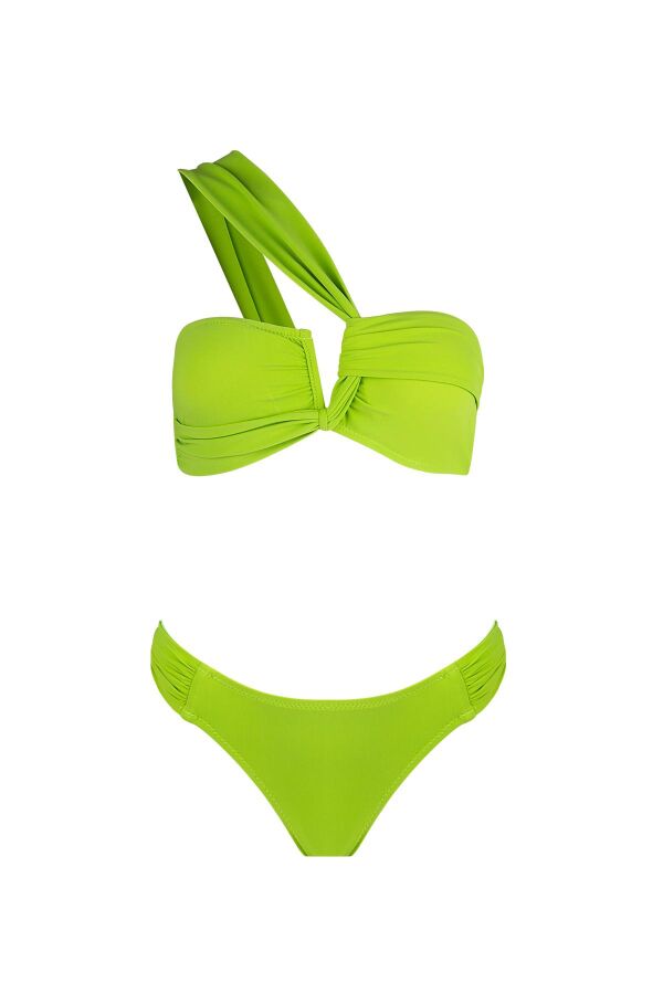 Ayyıldız 3400 Yeşil Tek Omuz Bikini Takımı - 5