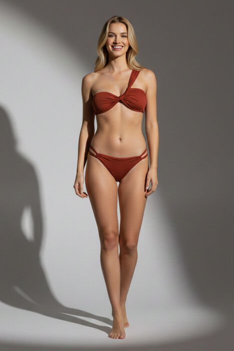 Ayyıldız 3403 Kiremit Tek Omuz Bikini Takımı - AYYILDIZ
