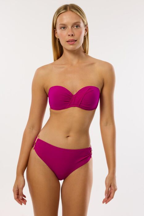 Ayyıldız 3404 Fuşya Straplez Bikini Takımı - 1