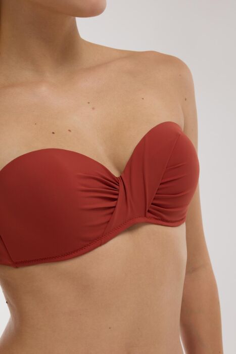 Ayyıldız 3404 Kiremit Straplez Bikini Takımı - 2