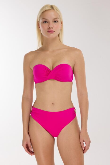 Ayyıldız 3404 Koyu Pembe Straplez Bikini Takımı - 1
