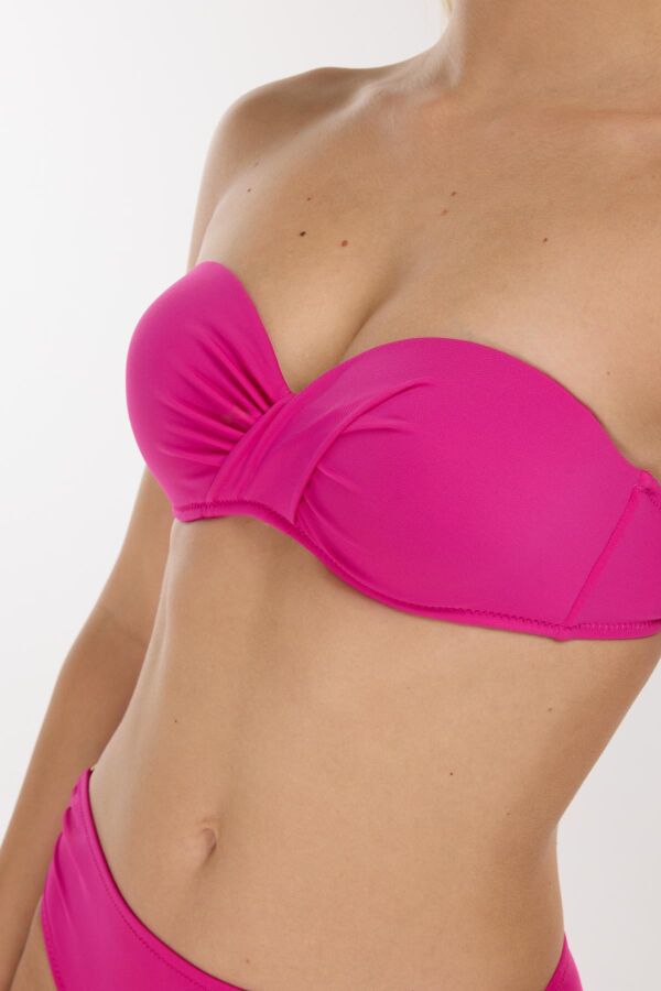 Ayyıldız 3404 Koyu Pembe Straplez Bikini Takımı - 3