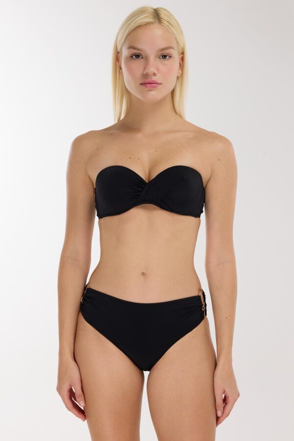 Ayyıldız 3404 Siyah Straplez Bikini Takımı - 1