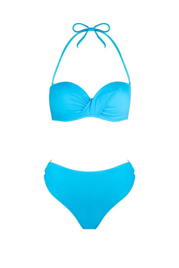 Ayyıldız 3404 Turkuaz Straplez Bikini Takımı - 5
