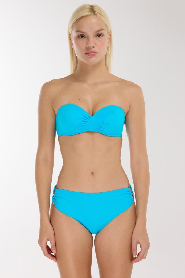 Ayyıldız 3404 Turkuaz Straplez Bikini Takımı - 1