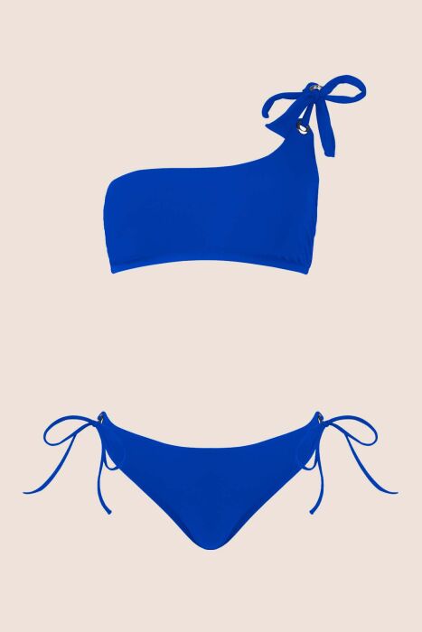 Ayyıldız 3405 Saks Tek Omuz Bikini Takımı - 3