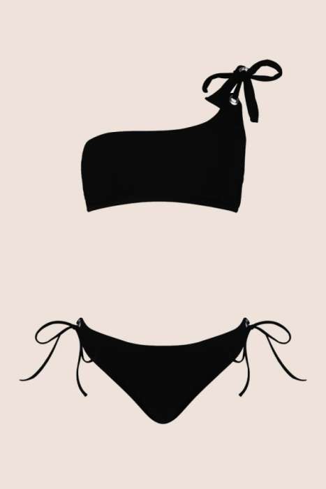 Ayyıldız 3405 Siyah Tek Omuz Bikini Takımı - 5