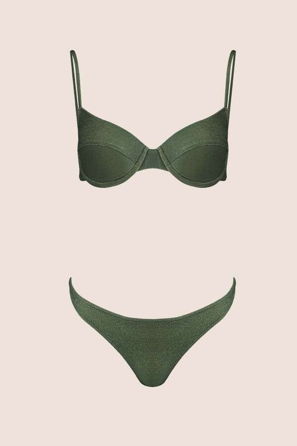 Ayyıldız 3409 Haki Simli Kaplı Bikini Takımı - 3