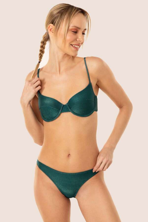 Ayyıldız 3409 Petrol Simli Kaplı Bikini Takımı - 1