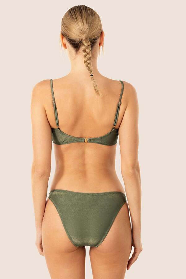 Ayyıldız 3424 Haki Simli Kapsız Bikini Takımı - 2