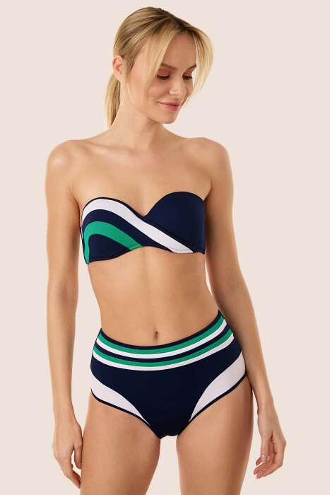 Ayyıldız 3425 Lacivert Straplez Bikini Takımı - 1