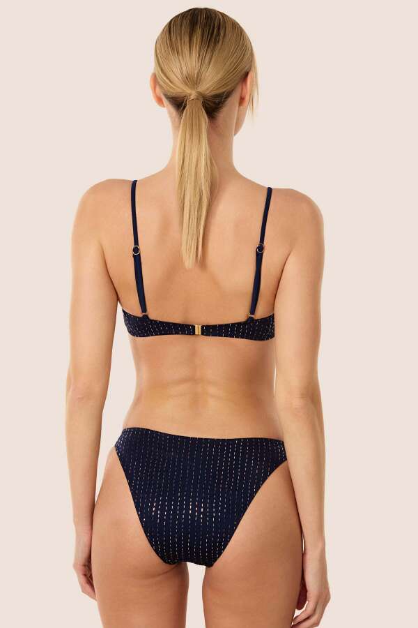 Ayyıldız 3506 Lacivert Simli Bikini Takımı - 2