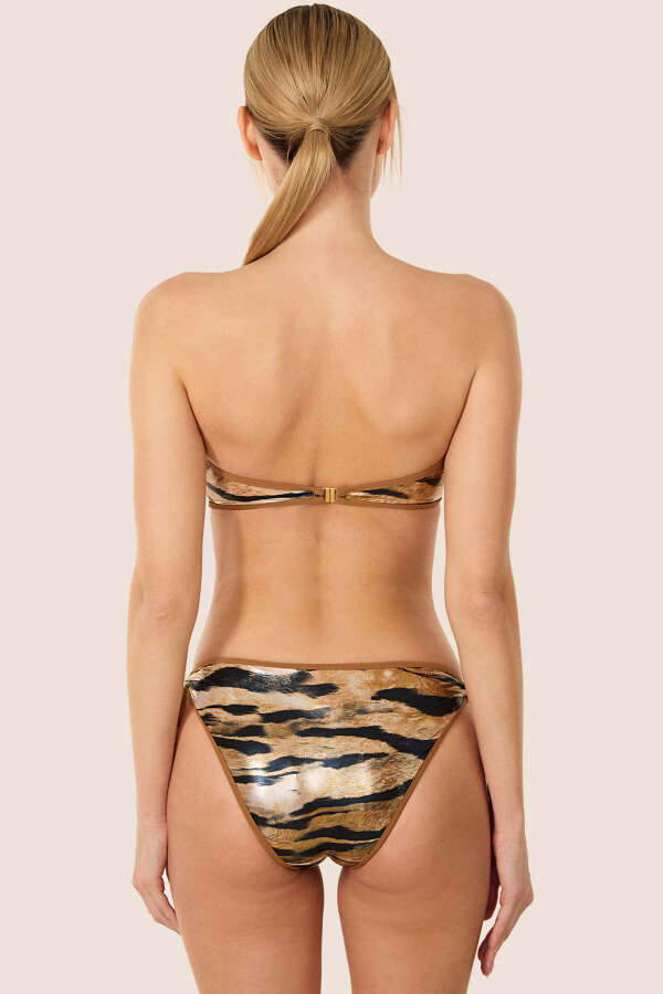 Ayyıldız 4639 Parlak Kahverengi Straplez Bikini Takımı - 2