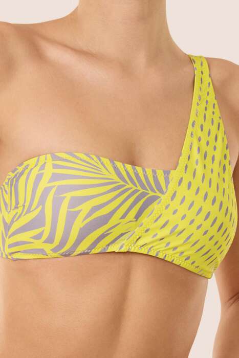 Ayyıldız 3530 Sarı Tek Omuz Bikini Takımı - 4