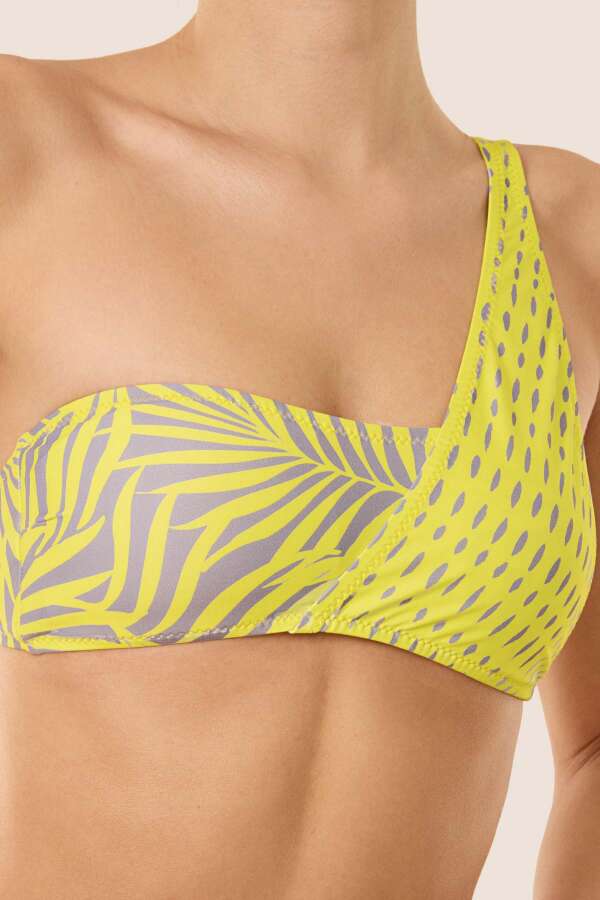 Ayyıldız 3530 Sarı Tek Omuz Bikini Takımı - 4