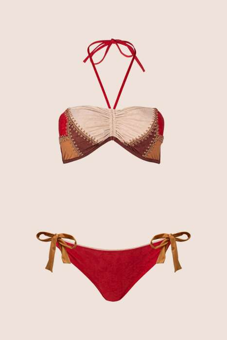 Ayyıldız 4664 Kiremit Nakış İşlemeli Bikini Takımı - 5