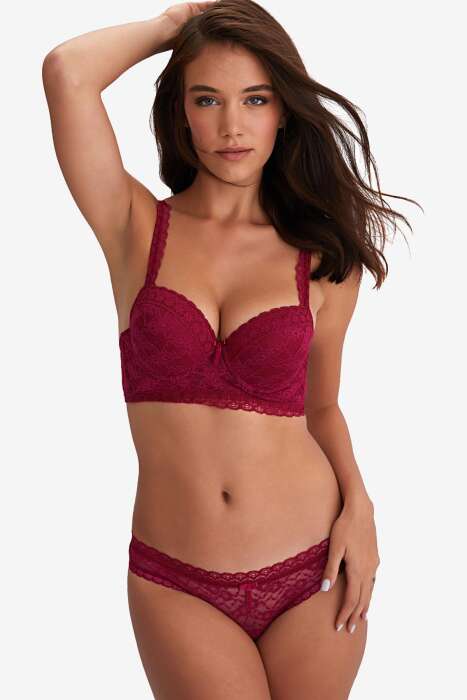 Ayyıldız 364 Bordo Push-Up Büstiyer Takım - 1