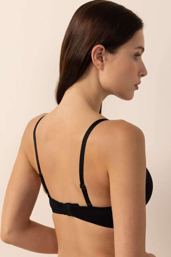 Ayyıldız 3655 Siyah Straplez Push-Up Sütyen - 3