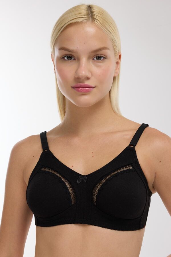 Ayyıldız 3662 Siyah Toparlayıcı Penye Sütyen - 1