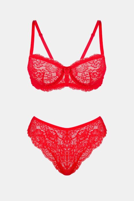 Ayyıldız 3663 Kırmızı Sütyen Takım - 4