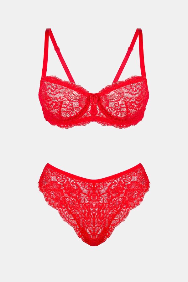 Ayyıldız 3663 Kırmızı Sütyen Takım - 4