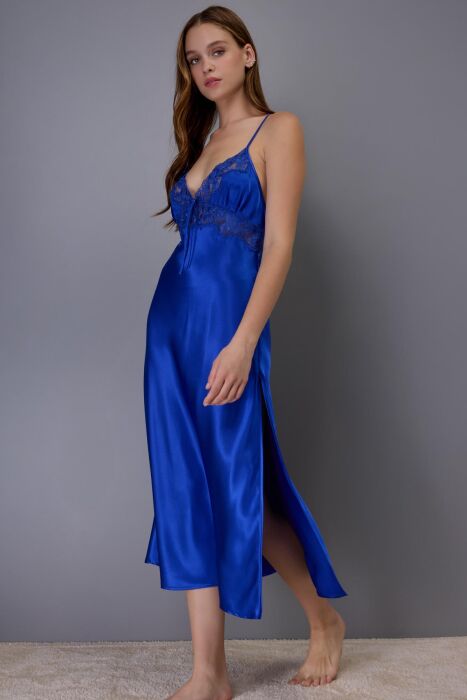 Ayyıldız 3803 Saks Gecelik Sabahlık Takım - 3