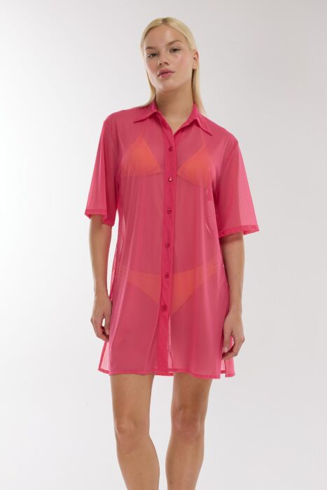 Ayyıldız 3812 Gül Kurusu Plaj Elbisesi - AYYILDIZ