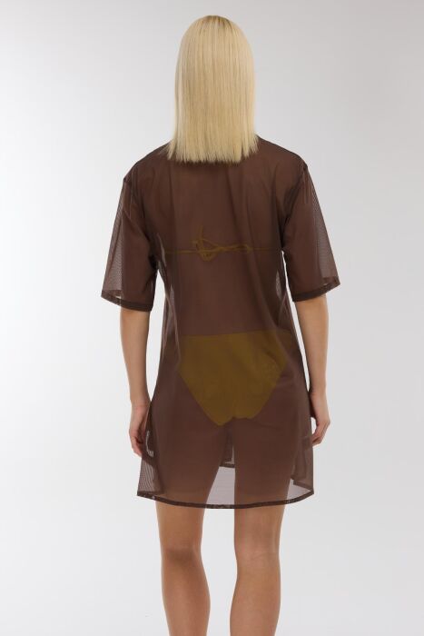 Ayyıldız 3812 Kahverengi Plaj Elbisesi - 3