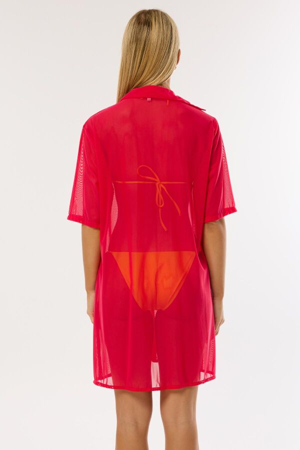 Ayyıldız 3812 Kırmızı Plaj Elbisesi - 3