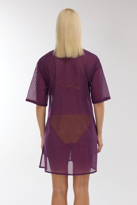 Ayyıldız 3812 Mürdüm Plaj Elbisesi - 3