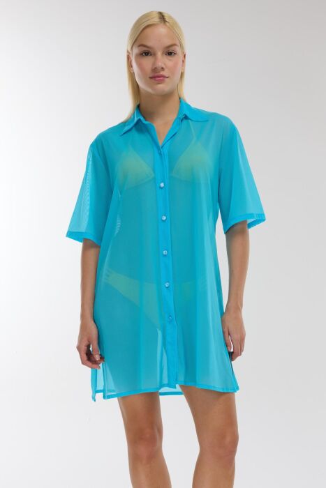 Ayyıldız 3812 Turkuaz Plaj Elbisesi - AYYILDIZ