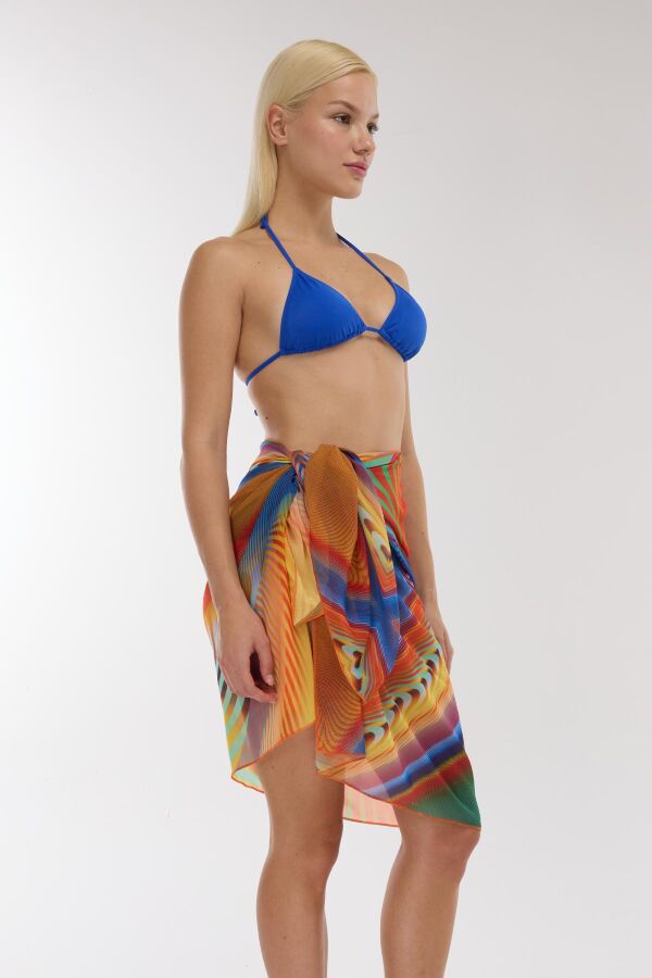 Ayyıldız 3852 Turuncu Desenli Pareo - 2