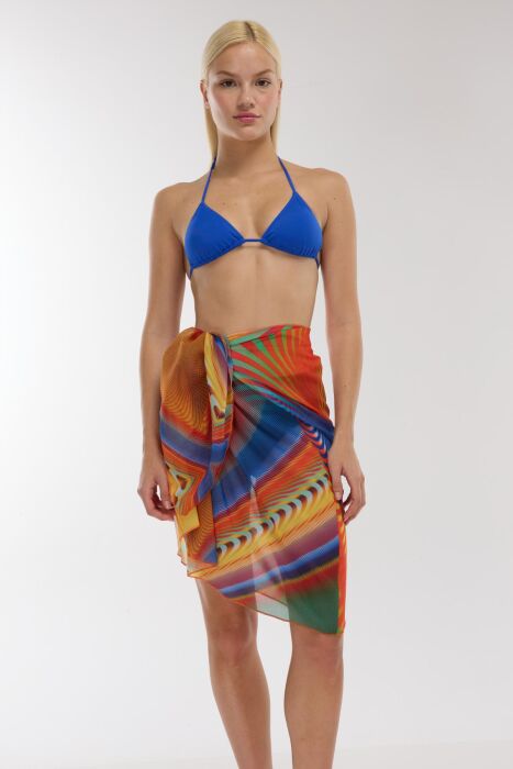 Ayyıldız 3852 Turuncu Desenli Pareo - AYYILDIZ