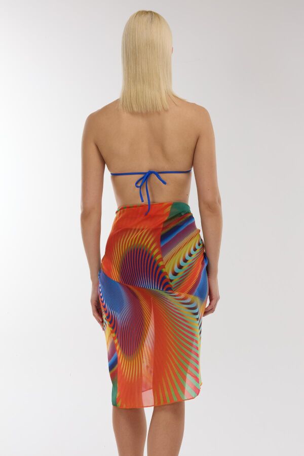 Ayyıldız 3852 Turuncu Desenli Pareo - 3