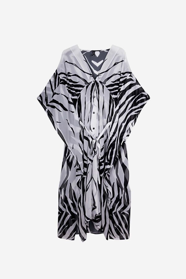 Ayyıldız 3853 Zebra Desenli Plaj Elbisesi - 4