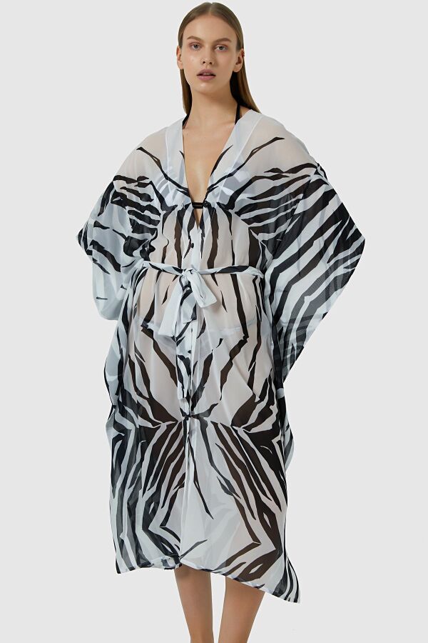 Ayyıldız 3853 Zebra Desenli Plaj Elbisesi - 3