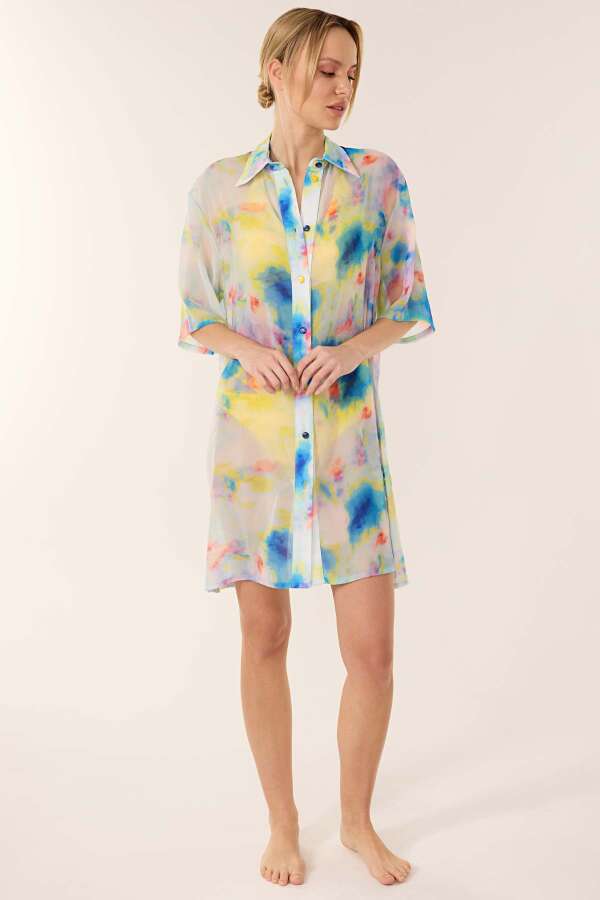 Ayyıldız 3857 Sarı Plaj Elbisesi - 1