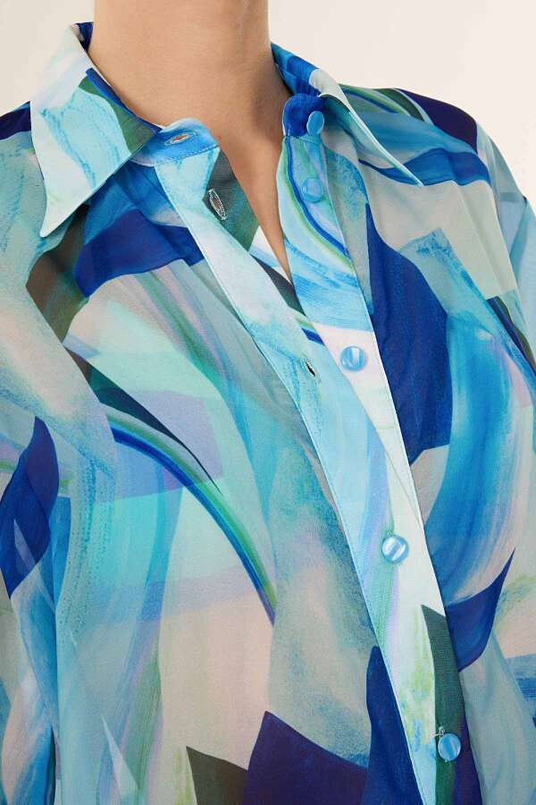 Ayyıldız 4805 Mavi Beyaz Plaj Elbisesi - 3