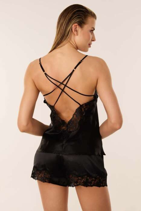 Ayyıldız 3909 Siyah Saten Şortlu Takım - AYYILDIZ (1)