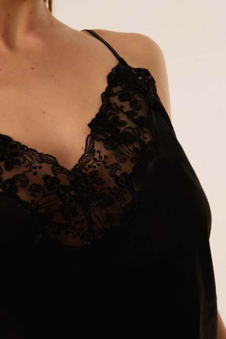 Ayyıldız 3909 Siyah Saten Şortlu Takım - 4